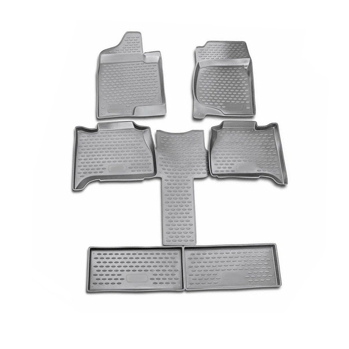GMC Yukon XL Floor Mats - Omac - Rubber TPE 6 Pcs - Grey - '07-'14